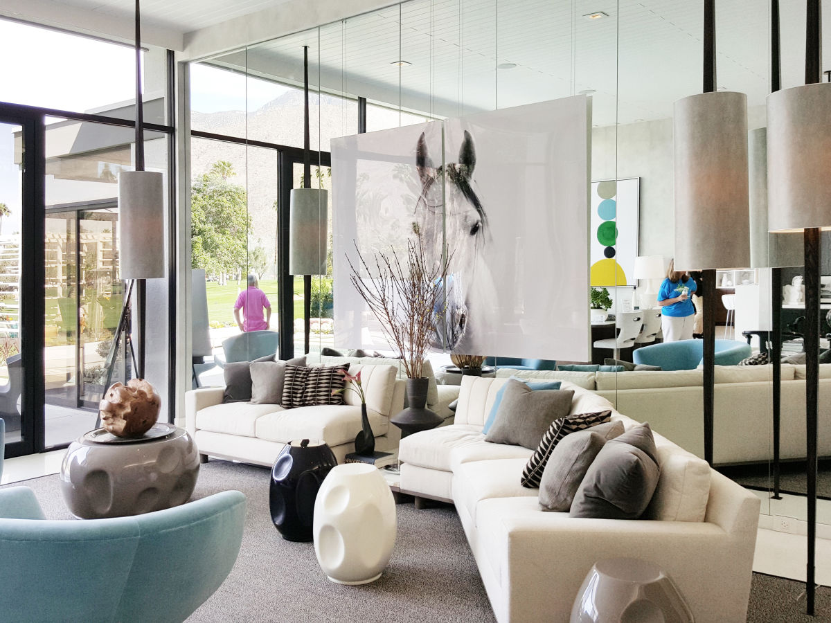 Kontio modernism week design visual visuaalinen glass house palm springs isot lasipinnat taide art